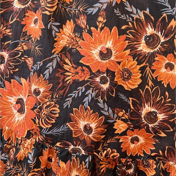 HAPPY x NATURE by Kate Hudson Mini Dress Floral Print in Black & Brown Sz. Large - Picture 7 of 11